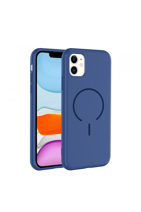 Apple iPhone 11 Kılıf M-safe Şarj Özellikli Zore Meta Kapak