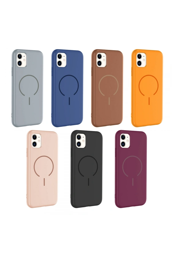 Apple iPhone 11 Kılıf M-safe Şarj Özellikli Zore Meta Kapak