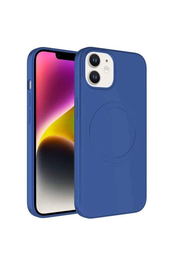 Apple iPhone 11 Kılıf M-safe Wireless Şarj Özellikli Pastel Renk Silikon Zore Plas Kapak