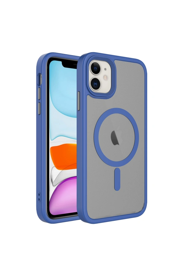 Apple iPhone 11 Kılıf Mat Arka Yüzey Wireless Şarj Özellikli Zore Flet M-safe Kapak