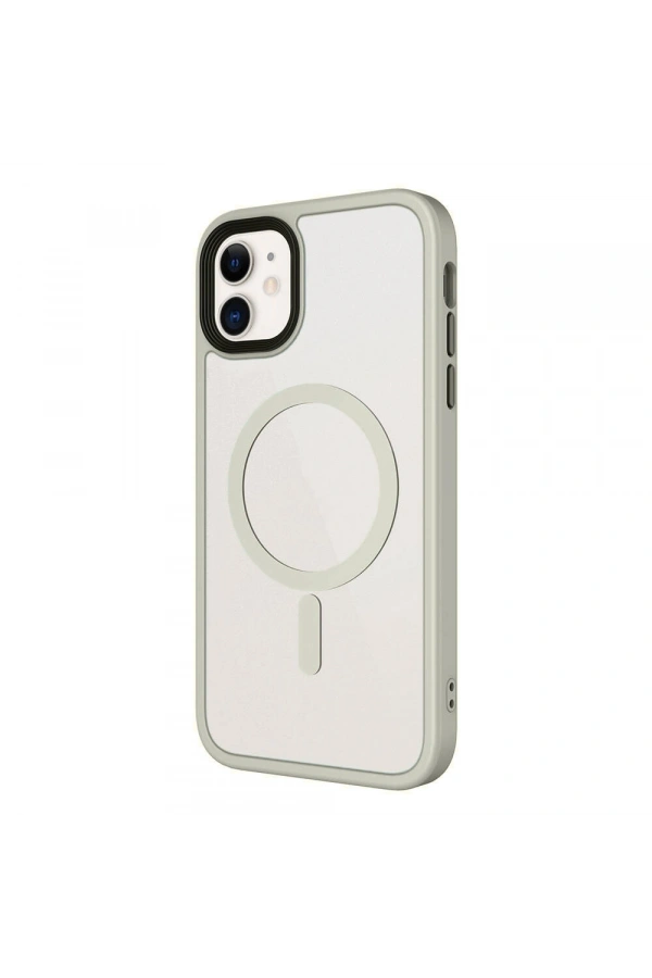 Apple iPhone 11 Kılıf Mat Arka Yüzey Wireless Şarj Özellikli Zore Flet M-safe Kapak