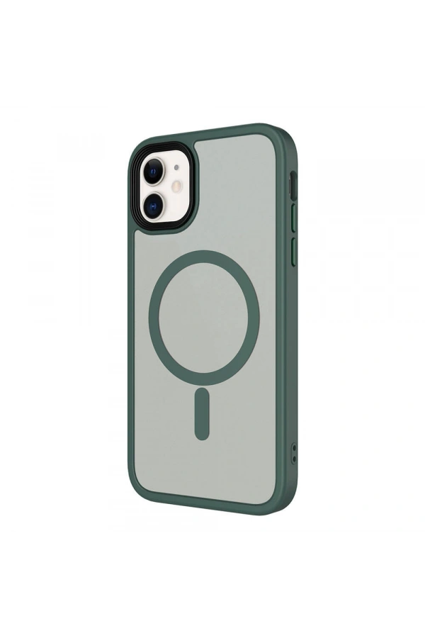 Apple iPhone 11 Kılıf Mat Arka Yüzey Wireless Şarj Özellikli Zore Flet M-safe Kapak