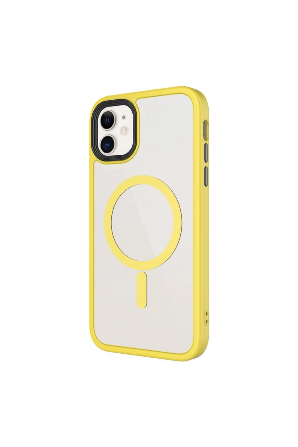 Apple iPhone 11 Kılıf Mat Arka Yüzey Wireless Şarj Özellikli Zore Flet M-safe Kapak