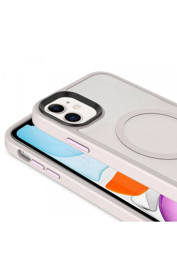 Apple iPhone 11 Kılıf Mat Arka Yüzey Wireless Şarj Özellikli Zore Flet M-safe Kapak
