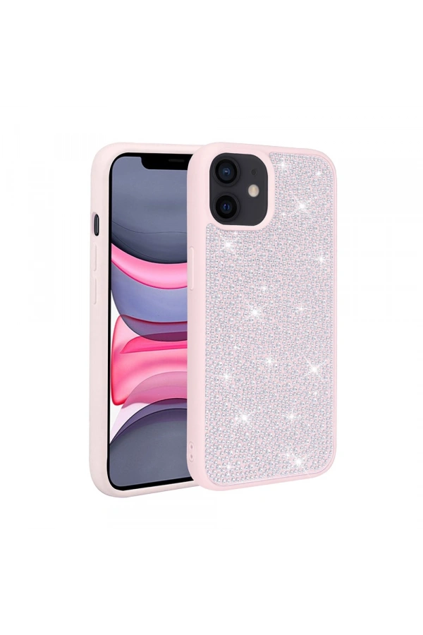 Apple iPhone 11 Kılıf Parlak Taşlı Tasarım Zore Ston Kapak
