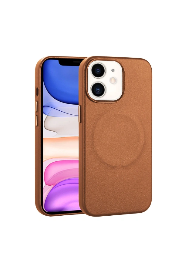 Apple iPhone 11 Kılıf PU Deri M-safe Wireless Şarj Özellikli Zore Derix Kapak