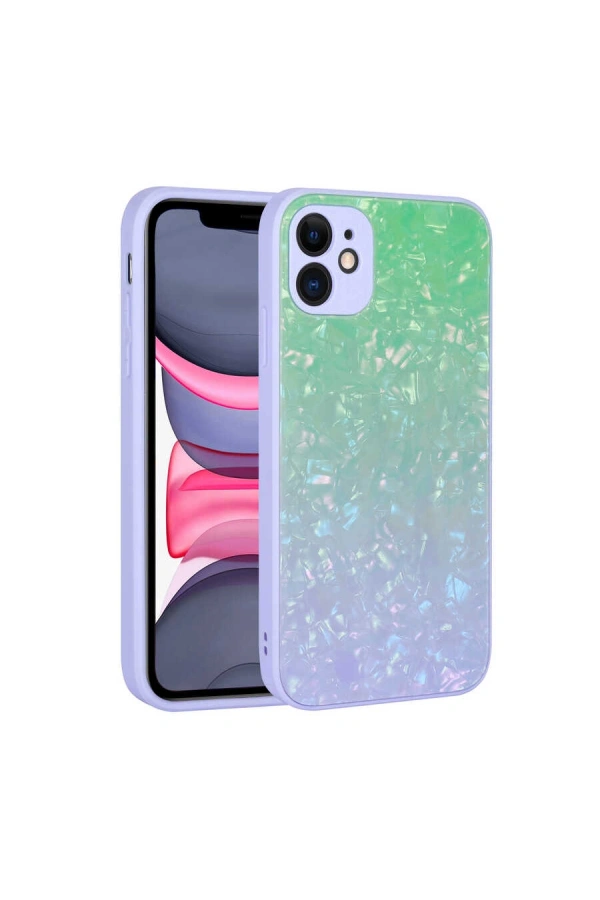 Apple iPhone 11 Kılıf Renk Geçişli Mermer Desenli Sert Silikon Zore Granit Kapak
