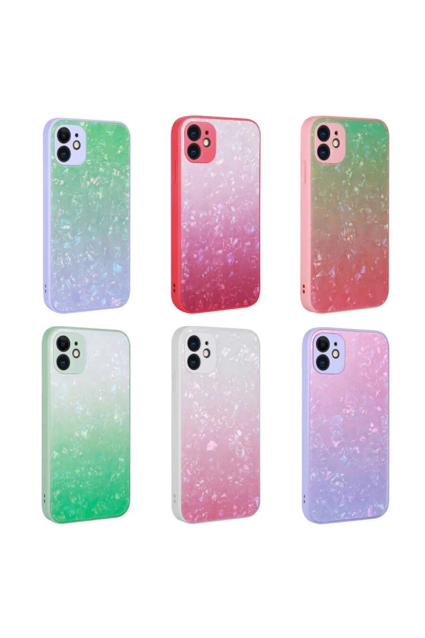 Apple iPhone 11 Kılıf Renk Geçişli Mermer Desenli Sert Silikon Zore Granit Kapak