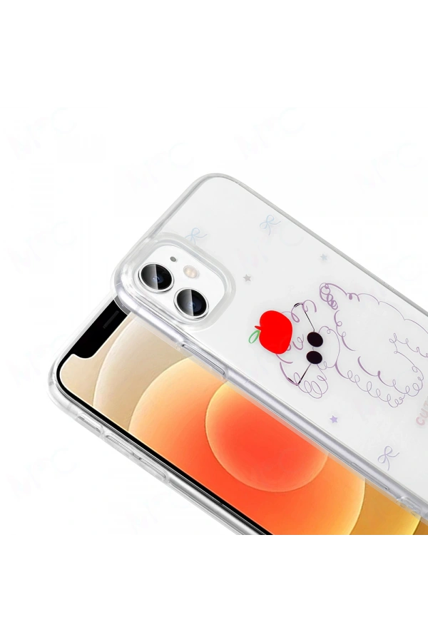 Apple iPhone 11 Kılıf Şeffaf Figürlü Zore Folk Sert Kapak