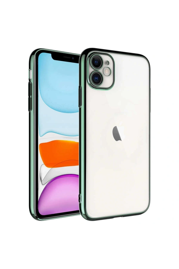 Apple iPhone 11 Kılıf Sert PC Renkli Çerçeveli Zore Riksos Kapak