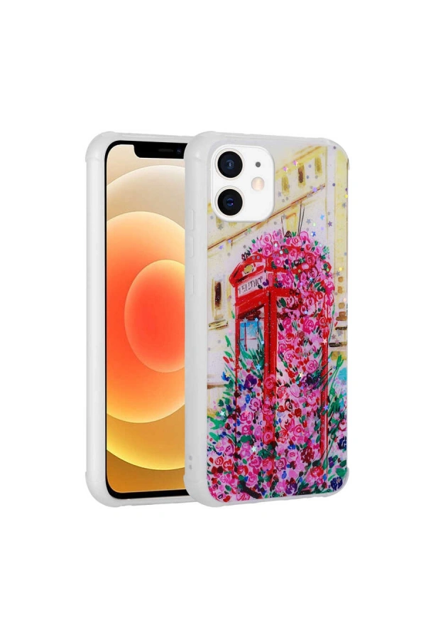 Apple iPhone 11 Kılıf Simli Desenli Kamera Korumalı Parlak Zore Popy Kapak