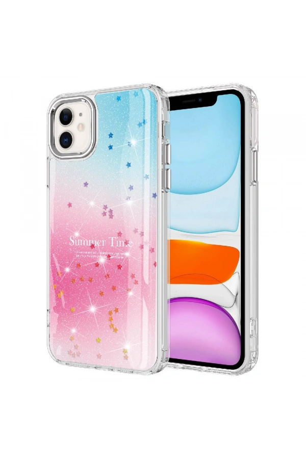 Apple iPhone 11 Kılıf Simli Desenli Parlak Zore Task Kapak