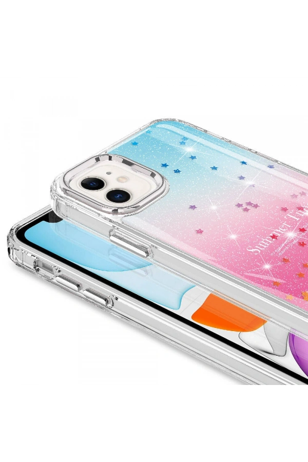 Apple iPhone 11 Kılıf Simli Desenli Parlak Zore Task Kapak