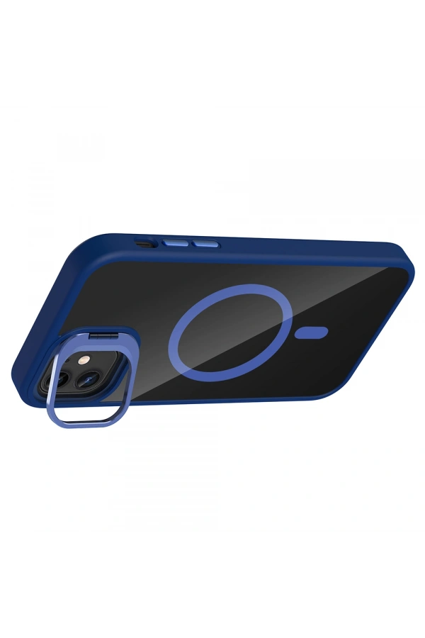 Apple iPhone 11 Kılıf Standlı ve Kamera Lens Hediyeli M-Safe Şarj Özellikli Zore Etro Kapak