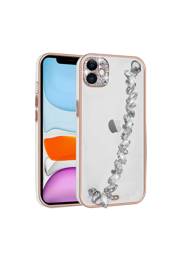 Apple iPhone 11 Kılıf Taş Süslemeli Kamera Korumalı El Tutamaçlı Zore Blazer Kapak