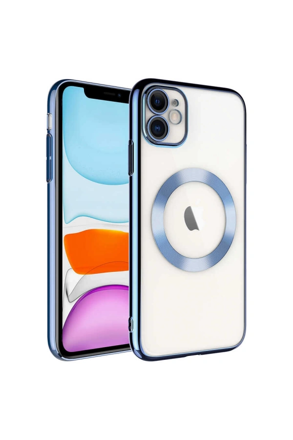 Apple iPhone 11 Kılıf Wireless Şarj Özellikli Sert PC Zore Riksos M-safe Kapak