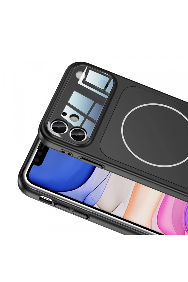 Apple iPhone 11 Kılıf Zore M-Safe Şarj Özellikli Kamera Korumalı Formen Kapak