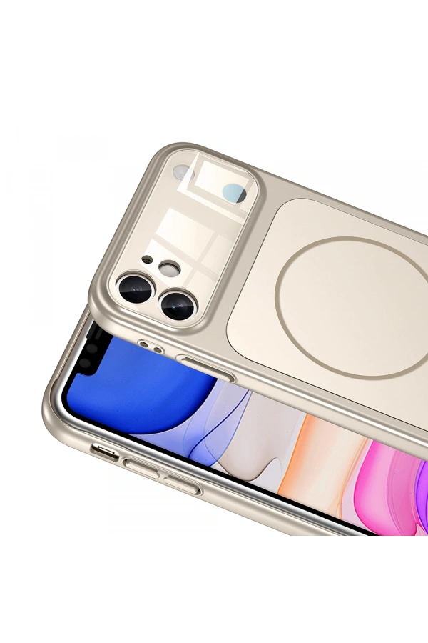 Apple iPhone 11 Kılıf Zore M-Safe Şarj Özellikli Kamera Korumalı Formen Kapak