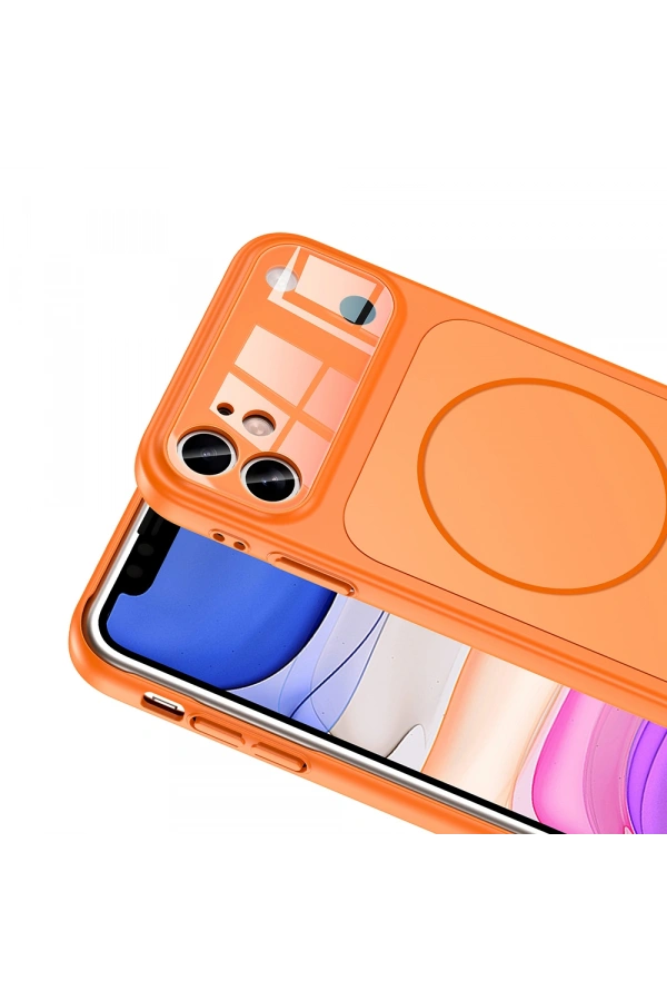 Apple iPhone 11 Kılıf Zore M-Safe Şarj Özellikli Kamera Korumalı Formen Kapak
