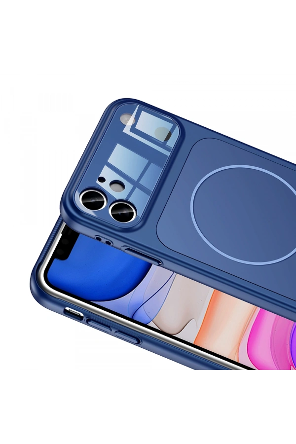 Apple iPhone 11 Kılıf Zore M-Safe Şarj Özellikli Kamera Korumalı Formen Kapak