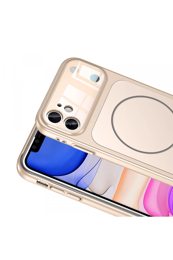 Apple iPhone 11 Kılıf Zore M-Safe Şarj Özellikli Kamera Korumalı Formen Kapak