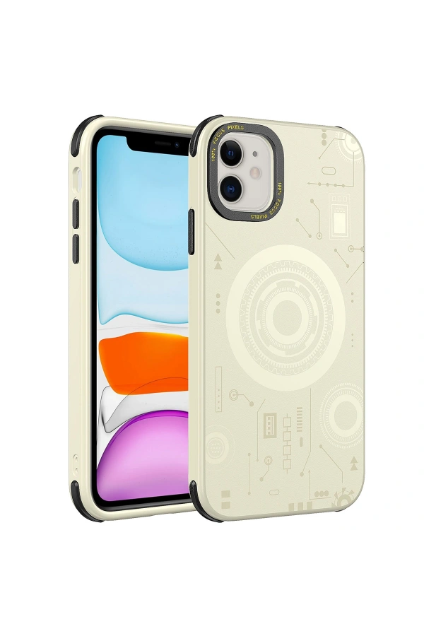 Apple iPhone 11 Kılıf Zore Wireless Şarj Özellikli Desenli Hot Kapak