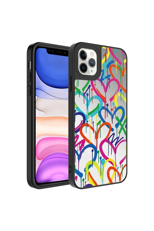 Apple iPhone 11 Pro Kılıf Aynalı Desenli Kamera Korumalı Parlak Zore Mirror Kapak
