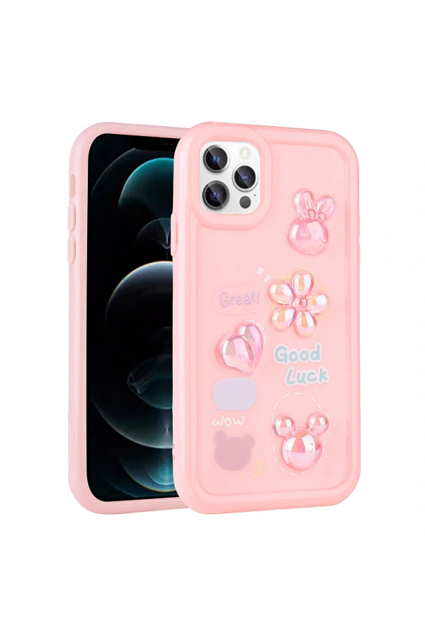 Apple iPhone 11 Pro Kılıf Kabartma Figürlü Parlak Zore Toys Silikon Kapak