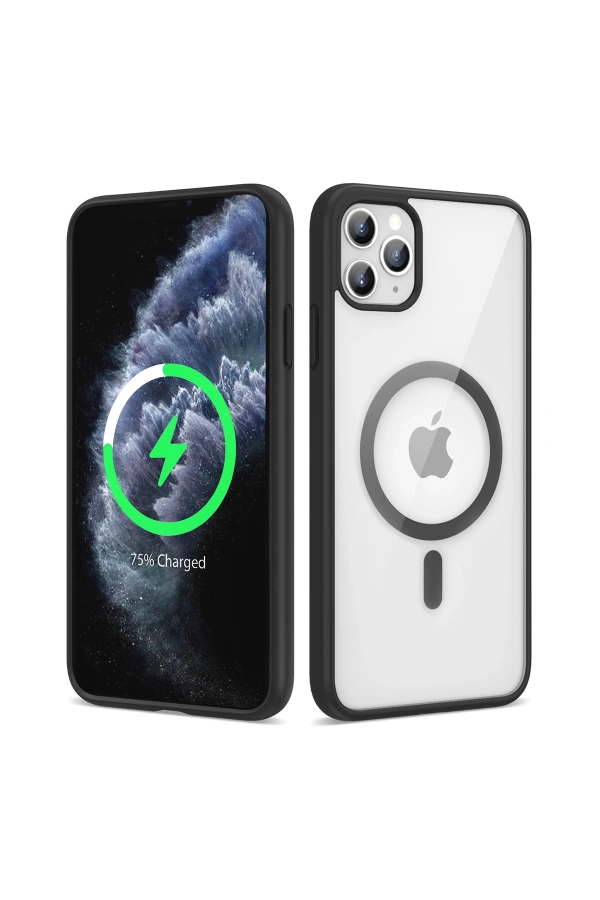 Apple iPhone 11 Pro Max Kılıf M-safe Wireless Şarj Özellikli Silikon Zore Ege Kapak