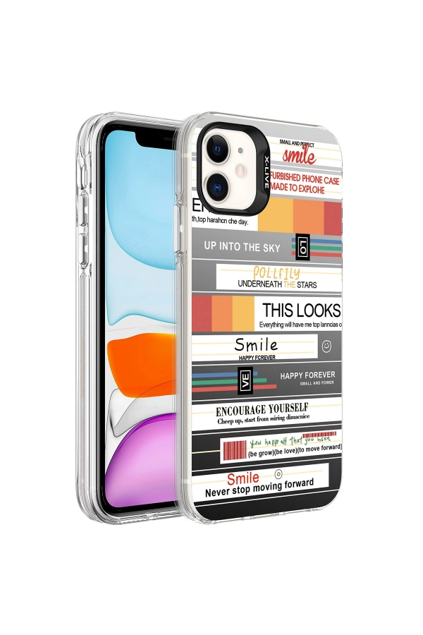 Apple iPhone 12 Kılıf Desenli Zore Silver Sert Kapak