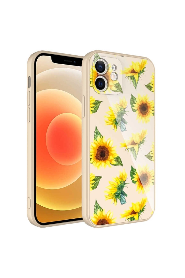Apple iPhone 12 Kılıf Kamera Korumalı Desenli Sert Silikon Zore Epoksi Kapak