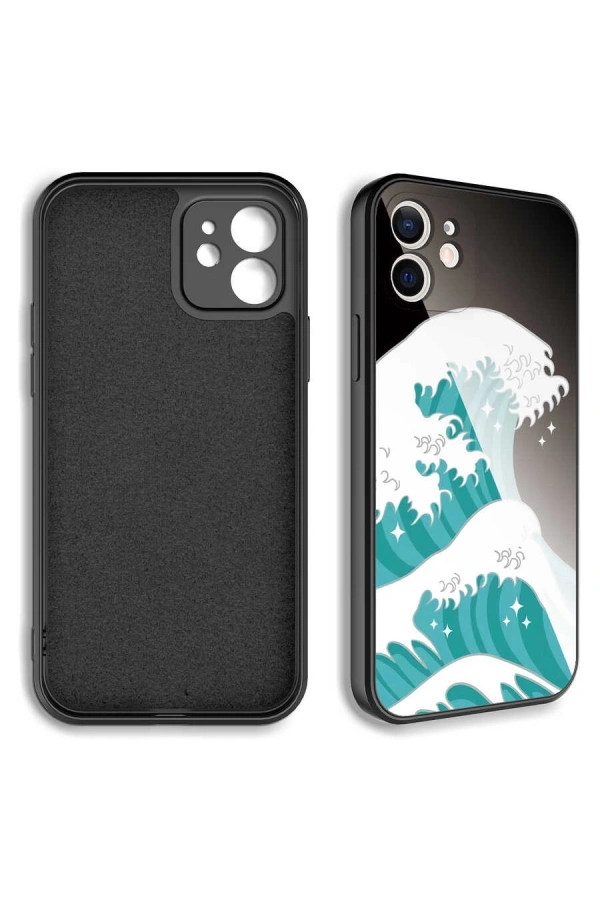 Apple iPhone 12 Kılıf Kamera Korumalı Desenli Sert Silikon Zore Epoksi Kapak