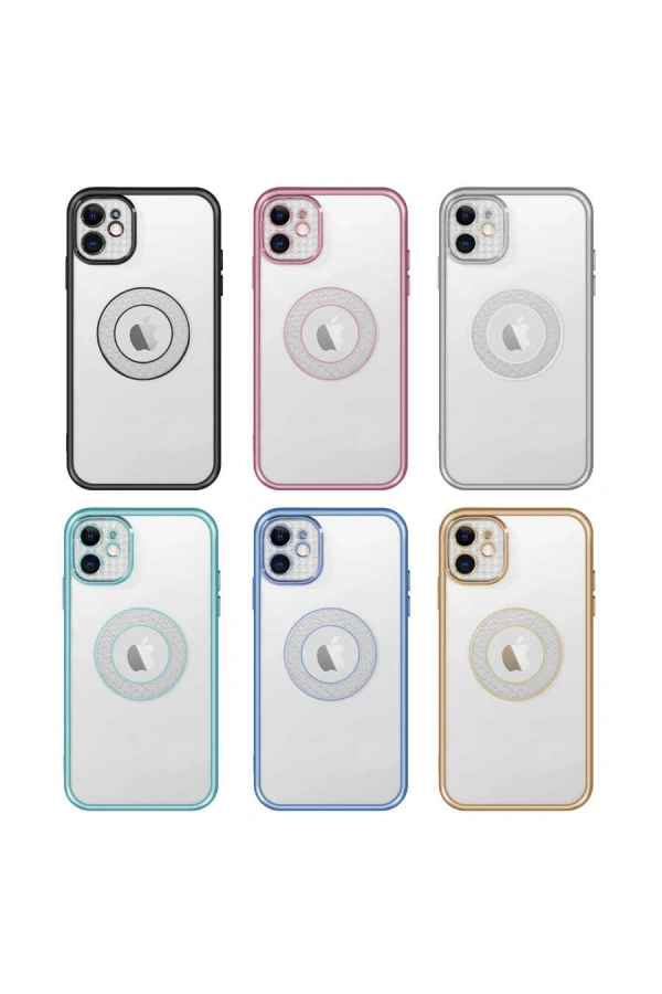 Apple iPhone 12 Kılıf Kamera Korumalı Logo Gösteren Zore Esta Kapak
