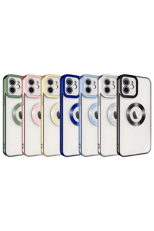 Apple iPhone 12 Kılıf Kamera Korumalı Logo Gösteren Zore Omega Kapak