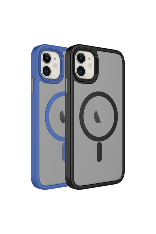 Apple iPhone 12 Kılıf Mat Arka Yüzey Wireless Şarj Özellikli Zore Flet M-safe Kapak