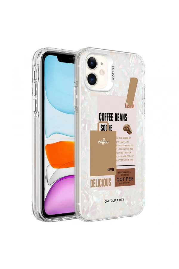 Apple iPhone 12 Kılıf Mermer Desenli Zore Marbello Kapak