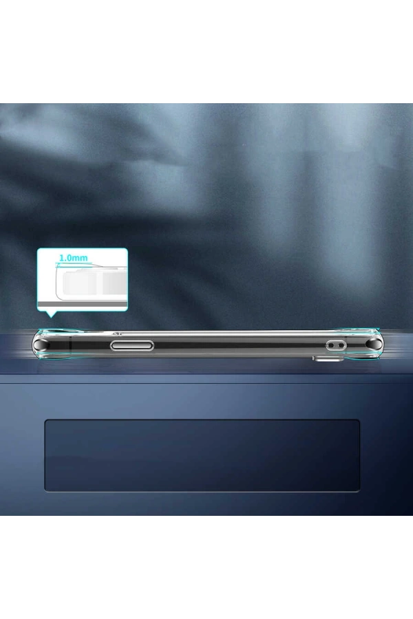 Apple iPhone 12 Kılıf Standlı Şeffaf Silikon Zore L-Stand Kapak
