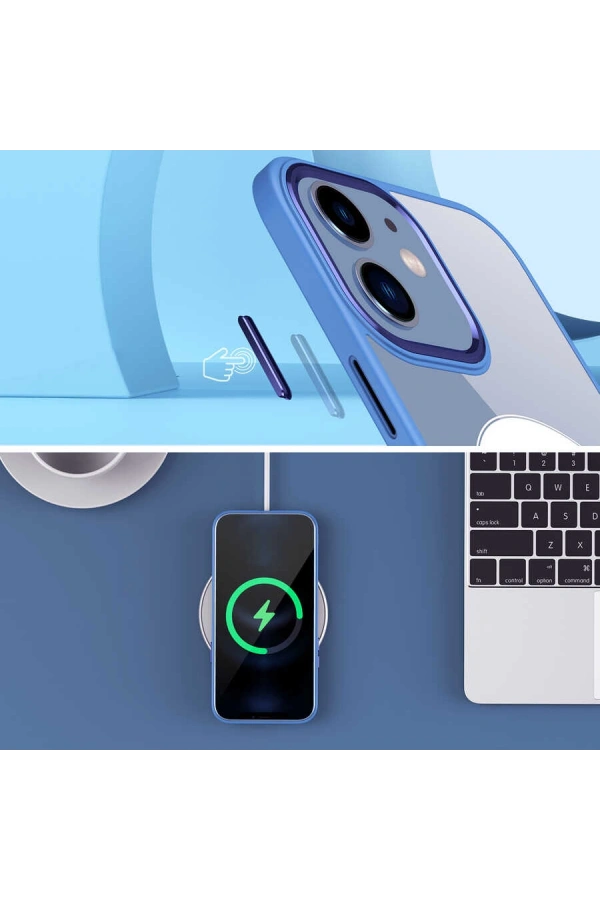 Apple iPhone 12 Kılıf Wireless Şarj Özellikli Zore Krom M-safe Silikon Kapak