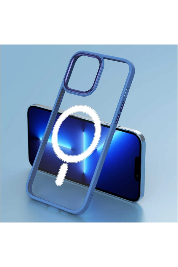 Apple iPhone 12 Kılıf Wireless Şarj Özellikli Zore Krom M-safe Silikon Kapak