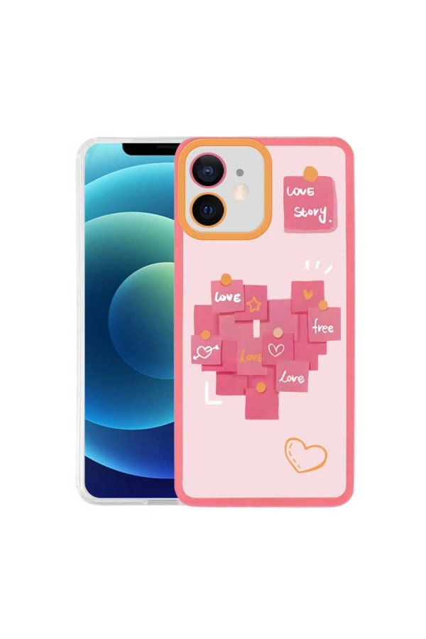 Apple iPhone 12 Kılıf Zore M-Fit Desenli Kapak