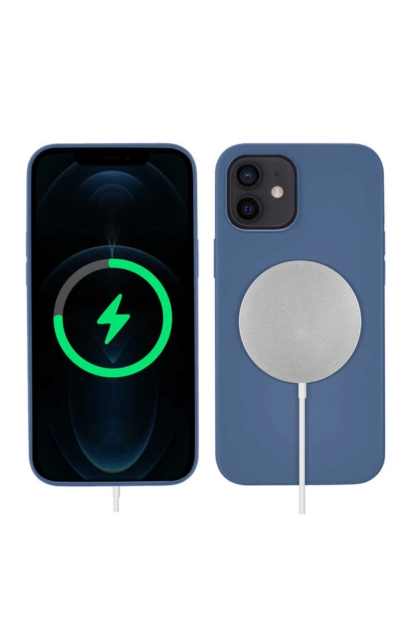 Apple iPhone 12 Kılıf Zore Silksafe Wireless Kapak