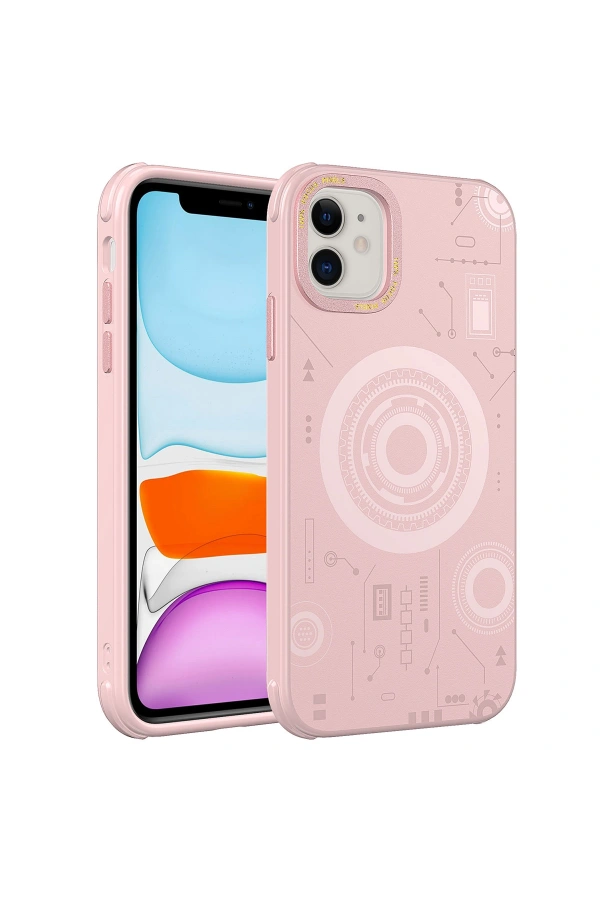 Apple iPhone 12 Kılıf Zore Wireless Şarj Özellikli Desenli Hot Kapak