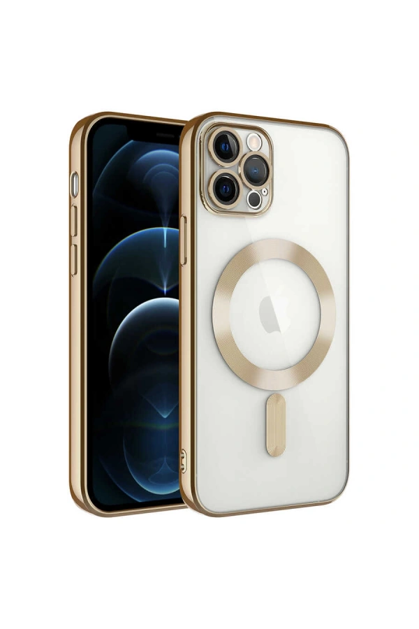 Apple iPhone 12 Pro Kılıf Kamera Korumalı M-safe Wireless Şarj Özellikli Zore Demre Kapak