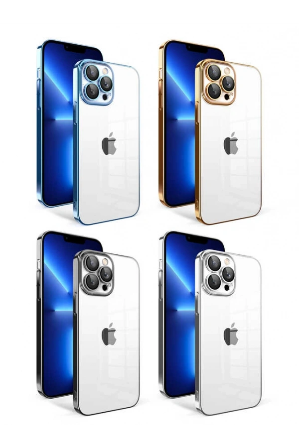 Apple iPhone 12 Pro Kılıf Kamera Korumalı Renkli Çerçeveli Zore Garaj Kapak