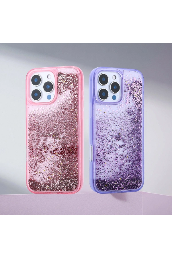 Apple iPhone 12 Pro Kılıf Sıvılı Simli Şeffaf Arka Yüzey Zore Keto Silikon Kapak