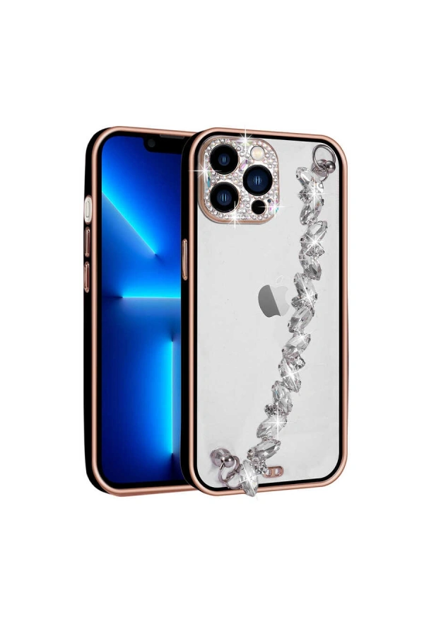 Apple iPhone 12 Pro Kılıf Taş Süslemeli Kamera Korumalı El Tutamaçlı Zore Blazer Kapak