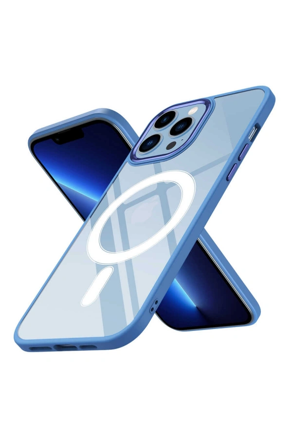 Apple iPhone 12 Pro Kılıf Wireless Şarj Özellikli Zore Krom M-safe Silikon Kapak