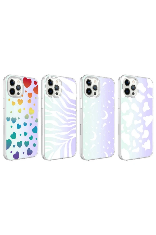 Apple iPhone 12 Pro Kılıf Zore M-Blue Desenli Kapak