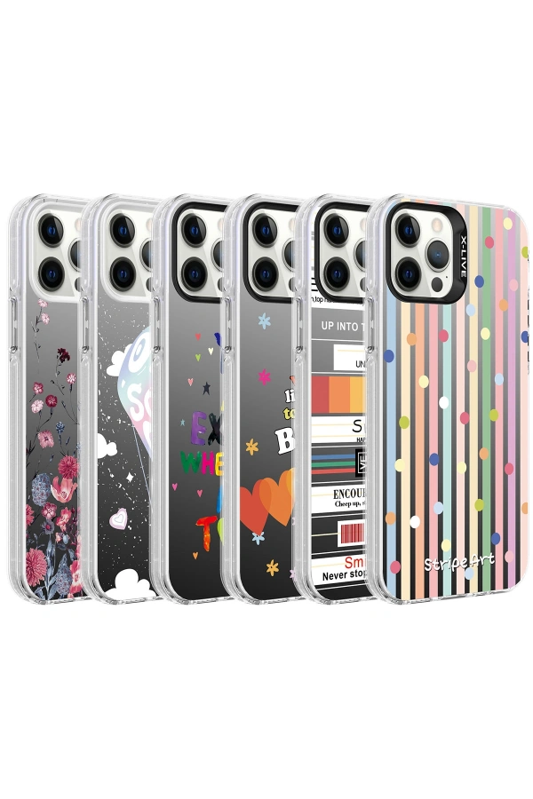 Apple iPhone 12 Pro Max Kılıf Desenli Zore Silver Sert Kapak