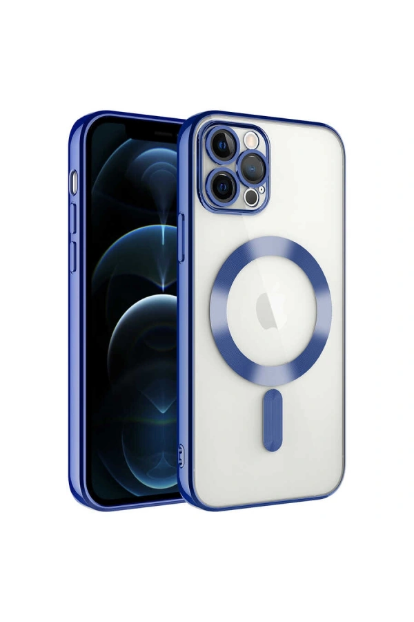 Apple iPhone 12 Pro Max Kılıf Kamera Korumalı M-safe Wireless Şarj Özellikli Zore Demre Kapak